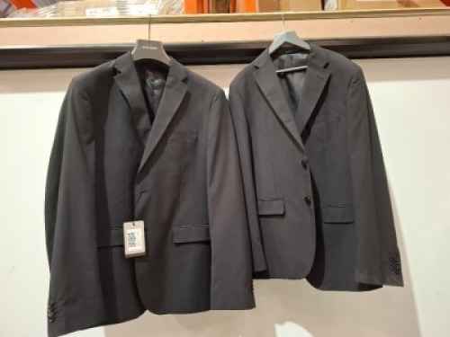 5 X BRAND NEW MIXED DAN JOHN SUIT BLAZERS LOT TO INCLUDE 4X IN BLACK IN SIZES 50,54 1X IN GREY IN SIZE 54 - RRP EACH &pound;130