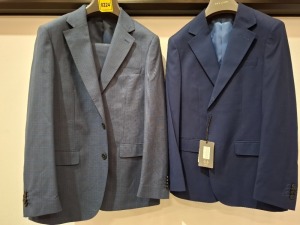 5 X BRAND NEW DAN JOHN SUIT BLAZERS IN BLUE IN SIZES 44,48,50 - RRP EACH - £130