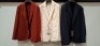5 X BRAND NEW MIXED DAN JOHN SUIT BLAZERS LOT TO INCLUDE 2 X IN CREAM IN SIZES 46,50 , 2X IN BLUE IN 50,60 , 1X IN RED IN SIZE 48 - RRP EACH &pound;130