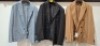 5 X BRAND NEW MIXED DAN JOHN SUIT BLAZERS LOT TO INCLUDE 2 X IN BROWN IN SIZES 50,54 , 1X IN NAVY BLUE IN SIZE 60 , 1X IN LIGHT BLUE/WHITE IN SIZE 54 , 1X IN BLACK IN SIZE 52 - RRP EACH &pound;130