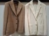 5 X BRAND NEW MIXED DAN JOHN SUIT BLAZERS LOT TO INCLUDE 3 X IN WHITE IN SIZES 54,56,58 , 2X IN BROWN IN SIZES 50/XL - RRP EACH &pound;130