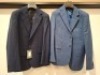 5 X BRAND NEW MIXED DAN JOHN SUIT BLAZERS LOT TO INCLUDE 4 X IN NAVY IN SIZES 46,50,58 AND 1X IN BLUE IN SIZE 40 - RRP EACH &pound;130