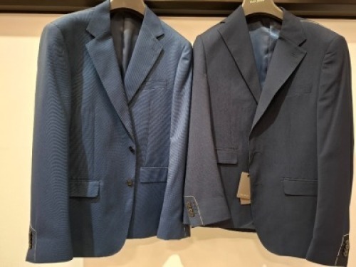 5 X BRAND NEW DAN JOHN SUIT BLAZERS IN BLUE IN SIZES 56 , 46 , 54 AND 58 - RRP EACH &pound;130