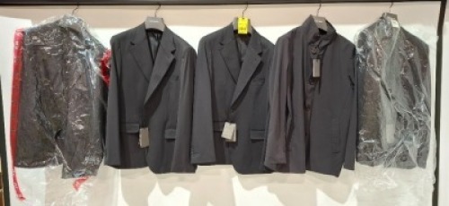 5 X BRAND NEW DAN JOHN SUIT BLAZERS IN BLACK IN SIZES 52 , 50 AND LARGE - RRP EACH &pound;130