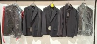 5 X BRAND NEW DAN JOHN SUIT BLAZERS IN BLACK IN SIZES 52 , 50 AND LARGE - RRP EACH &pound;130