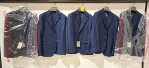 5 X BRAND NEW DAN JOHN SUIT BLAZERS IN NAVY BLUE IN SIZES 46 , 48 AND 50 - RRP EACH £130
