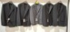 5 X BRAND NEW MIXED DAN JOHN SUIT BLAZERS LOT TO INCLUDE 4 X BLACK IN SIZES 48 , 50 , 54 , AND 1 X GREY IN SIZE 46 - RRP EACH &pound;130