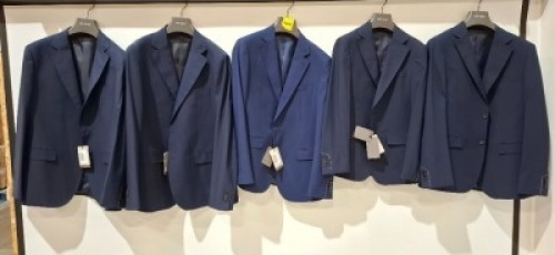 5 X BRAND NEW DAN JOHN SUIT BLAZERS IN NAVY BLUE IN SIZES 52 , 46 , 56 , 60 - RRP EACH &pound;130