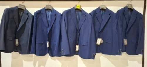 5 X BRAND NEW DAN JOHN SUIT BLAZERS IN NAVY BLUE IN SIZES 58 , 50 , 52 , 54 , 44 - RRP EACH &pound;130