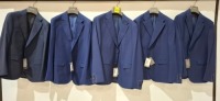 5 X BRAND NEW DAN JOHN SUIT BLAZERS IN NAVY BLUE IN SIZES 58 , 50 , 52 , 54 , 44 - RRP EACH &pound;130