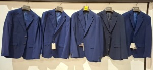 5 X BRAND NEW DAN JOHN SUIT BLAZERS IN NAVY BLUE IN SIZES 56 , 52 , 50 , - RRP EACH £130