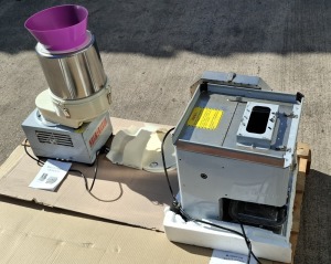COMMERCIAL ELECTRIC VEGETABLE CUTTER WITH ATTACHMENTS PLUS STAINLESS STEEL CHIGO COMMERCIAL MEAT SLICER