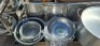 LARGE SELECTION OF STAINLESS STEEL KITCHEN PRODUCTS - COOKING POTS, COLANDERS, BOWLS & OVEN TRAYS ON A PALLET PLUS A MOBILE TROLLEY. NOTE: INCLUDES 18 X BRAND NEW BAIN MARIE LIDDED POTS (TOTA ORIG RRP &pound;1200+) - 2