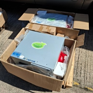 2 X NORAIN AIR UNITS FTJYFC0199 FTJYFC-50 BOTH 220V, 1450 RPM, YOM 2020 PLUS A SELECTION OF FILTERS IN 2 BOXES