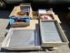 MISC LOT FROM A CATERING COMPANY ON A PALLET INC. FULL CRATE OF STAINLESS STEEL DRIP TRAYS. AIR DUSTER GUNS, LED LIGHTING, GLOVES, CHEF COATS, CHOPPING BOARDS, FLAT PACK BOXES ETC. - 2