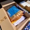 MISC LOT FROM A CATERING COMPANY ON A PALLET INC. FULL CRATE OF STAINLESS STEEL DRIP TRAYS. AIR DUSTER GUNS, LED LIGHTING, GLOVES, CHEF COATS, CHOPPING BOARDS, FLAT PACK BOXES ETC. - 3