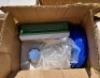 MISC LOT FROM A CATERING COMPANY ON A PALLET INC. FULL CRATE OF STAINLESS STEEL DRIP TRAYS. AIR DUSTER GUNS, LED LIGHTING, GLOVES, CHEF COATS, CHOPPING BOARDS, FLAT PACK BOXES ETC. - 6