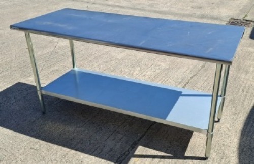 STAINLESS STEEL FOOD PREPARATION TABLE 180 X 75 X 91CM HIGH