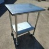 STAINLESS STEEL FOOD PREPARATION MOBILE TABLE 75 X 60 X 93CM HIGH