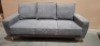 1 X BRAND NEW LINSY FURNITURE BOXED SET OF TWO LOT CONTAINING 1 3-SEATER SOFA AND 1 2-SEATER SOFA IN DARK GREY (MODEL LS075SF6) - 2