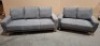 1 X BRAND NEW LINSY FURNITURE SET OF TWO LOT CONTAINING 1 3-SEATER SOFA AND 1 2-SEATER SOFA IN DARK GREY (MODEL LS075SF6) (NOTE NOT BOXED EX-DISPLAY)