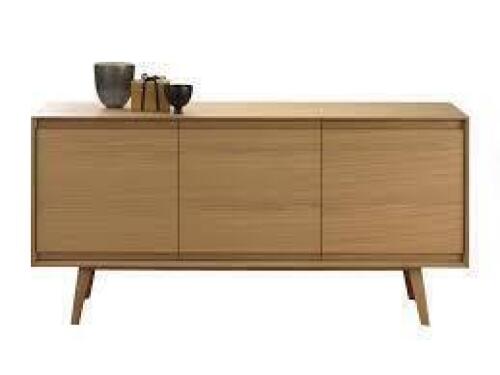 1 X BRAND NEW 3 DOOR CREDENZA SIDEBOARD IN OAK IN SIZE L 140 X D 45 X H 79 CM IN TWO BOXES - RRP &pound;680