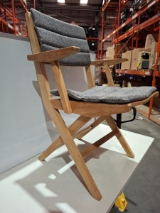 2 X BRAND NEW CANE - LINE FLIP FOLDING ARMCHAIRS IN TEAK