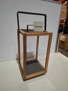 2 X BRAND NEW IN BOX CANE - LINE LIGHTHOUSE LANTERNS IN TEAK - LAVA GREY SMALL IN ONE BOX - RRP EACH £180