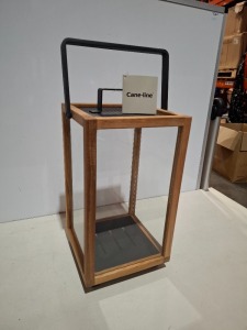 2 X BRAND NEW IN BOX CANE - LINE LIGHTHOUSE LANTERNS IN TEAK - LAVA GREY SMALL IN ONE BOX - RRP EACH £180