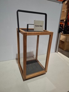 2 X BRAND NEW IN BOX CANE - LINE LIGHTHOUSE LANTERNS IN TEAK - LAVA GREY SMALL IN ONE BOX - RRP EACH £180