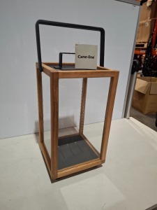 2 X BRAND NEW IN BOX CANE - LINE LIGHTHOUSE LANTERNS IN TEAK - LAVA GREY SMALL IN ONE BOX - RRP EACH £180