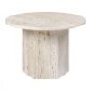 1 X BRAND NEW GUBI EPIC TABLE ROUND SIZE 60 CM IN SILVER TRAVERTINE