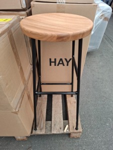 2 X BRAND NEW IN BOX HAY CORNER BAR STOOL IN BLACK IN SIZE 75 H CM - RRP EACH £279 IN TWO BOXES