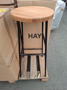 2 X BRAND NEW IN BOX HAY CORNER BAR STOOL IN BLACK IN SIZE 75 H CM - RRP EACH £279 IN TWO BOXES