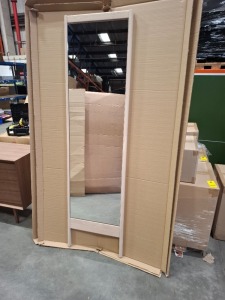 1 X BRAND NEW IN BOX A LINE MIRROR IN WHITE OAK IN SIZE L 52 X H 195 X W 4 CM - RRP £455