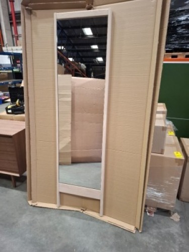 1 X BRAND NEW IN BOX A LINE MIRROR IN WHITE OAK IN SIZE L 52 X H 195 X W 4 CM - RRP &pound;455