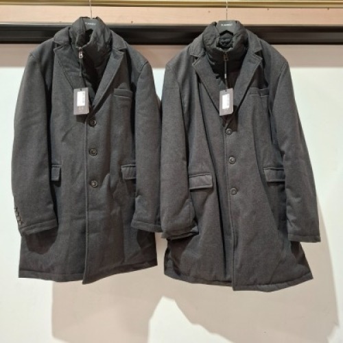 5 X BRAND NEW DAN JOHN COATS IN DARK GREY / BLACK IN SIZES 46 , 48 , 58 , 50 , - RRP EACH &pound;160 - TOTAL RRP &pound;800