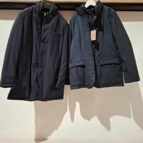 5 X BRAND NEW DAN JOHN COATS IN NAVY BLUE IN SIZES XXL , M . 50 , 52 AND 48 - RRP EACH &pound;140 - TOTAL RRP &pound;700