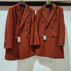 5 X BRAND NEW DAN JOHN COATS IN RED IN SIZES 48 , 50 , RRP EACH £150 - TOTAL RRP £750