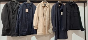 5 X BRAND NEW MIXED DAN JOHN COATS ONE IN GREY SIZE 50 , ONE IN BLACK SIZE XL , ONE BLUE / NAVY SIZE 52 , ONE BLUE SIZE LARGE , ONE BEIGE SIZE 48 - RRP EACH £150 - TOTAL RRP £750