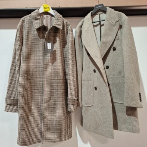 5 X BRAND NEW DAN JOHN COATS 3 IN BROWN / WHITE IN SIZES 48 , AND 52 AND 2 IN GREY/ WHITE IN SIZE 48 - RRP EACH &pound;160 - TOTAL RRP &pound;800