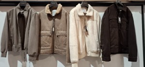 5 X BRAND NEW MIXED DAN JOHN JACKETS LOT CONTAINING 1 IN MORO IN SIZE LARGE , ONE IN GREY IN SIZE M , ONE IN TORTORA IN SIZE LARGE , 2 IN WHITE IN SIZE XXL - RRP EACH £130 - TOTAL RRP £650