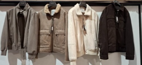 5 X BRAND NEW MIXED DAN JOHN JACKETS LOT CONTAINING 1 IN MORO IN SIZE LARGE , ONE IN GREY IN SIZE M , ONE IN TORTORA IN SIZE LARGE , 2 IN WHITE IN SIZE XXL - RRP EACH &pound;130 - TOTAL RRP &pound;650