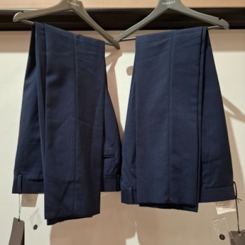 12 X BRAND NEW DAN JOHN NAVY BLUE TROUSERS IN VARIOUS SIZES 48 , 54 , 50 ETC - RRP EACH &pound;60 - TOTAL RRP &pound;720