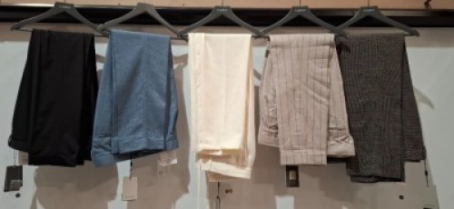 12 X BRAND NEW MIXED DAN JOHN TROUSERS IN VARIOUS COLOURS BLUE , WHITE , NAVY BLUE , BLACK / WHITE IN VARIOUS SIZES 54 , 50 , 60 , 46 ETC - EACH RRP &pound;60 - TOTAL RRP &pound;720
