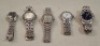 5 X MIXED WATCHES TO INCLUDE 2 X CHATEAU SILVER STRAP WATCH, 1 X EISENNEGER SILVER STRAP WATCH, 1 X SUBZERO SILVER STRAP WATCH & 1 X ELLESSE SILVER STRAP BRACELET WATCH.