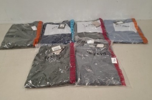 20 X BRAND NEW DAN JOHN MIXED CLOTHING LOT TO INCLUDE GIROCOLLO JUMPERS IN GREY - BLUE - LIGHT GREY ETC IN VARIOUS SIZES