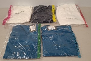 20 X BRAND NEW DAN JOHN MIXED CLOTHING LOT TO INCLUDE WHITE JUMPERS - BLUE JUMPERS - GREEN JUMPERS - NAVY JUMPERS ETC