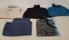 20 X BRAND NEW DAN JOHN MIXED CLOTHING LOT TO INCLUDE HALF ZIPPED TURTLE NECK JUMPERS IN WHITE IN SIZE XL , TURTLE NECK JUMPER IN BROWN, TEAL , WHITE IN SIZES L AND XL ETC IN ONE TRAY (NOTE - TRAY NOT INCLUDED)