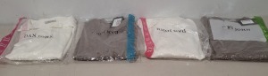 20 X BRAND NEW DAN JOHN MIXED CLOTHING LOT TO INCLUDE TURTLE NECK JUMPERS IN BLACK IN SIZE L , SWEATSHIRT IN BROWN IN SIZE M , V NECK JUMPER IN WHITE IN XL ETC IN ONE TRAY (NOTE - TRAY NOT INCLUDED)